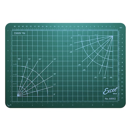 Excel Blades 8 1/2" x 12" Self-Healing Cutting Mat w/ Measurement Grid, Green 12pk 60002